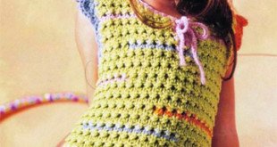 Платье для девочки 7-8 лет спицами
