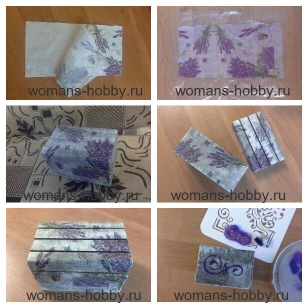Декупаж деревянной шкатулки пошагово мастер класс