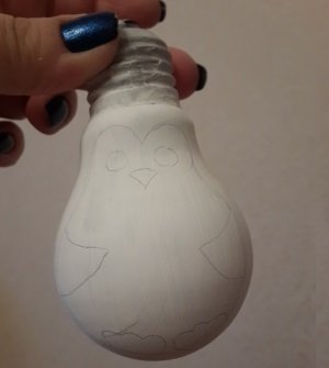Penguin on the light bulb