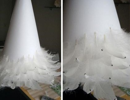 a beautiful Christmas tree made of feathers